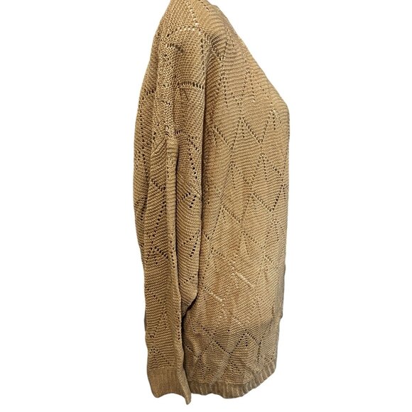 BloomChic Open Front Knit Cardigan Sweater w/ Pockets Sz 26 (4XL) Beige - Picture 11 of 13